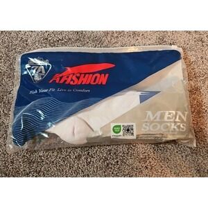 Afishion Men's Crew Sock 3 Pack Antibacterial Sweat Absorbent deodorizing. L